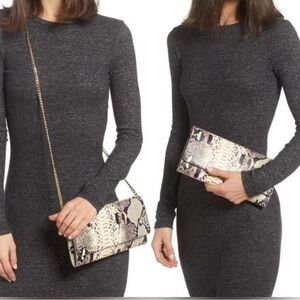 Nordstrom Snake Print Crossbody/Clutch